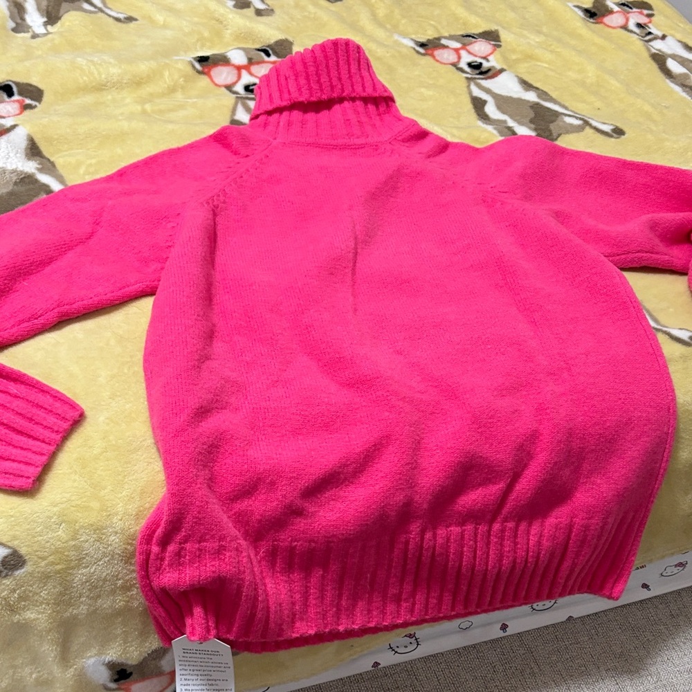 Women's Pink Turtleneck Sweater